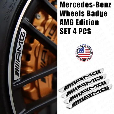 $12.99 • Buy 4pcs Mercedes AMG Edition Sport Wheels Badge 3D Sticker Logo Emblem Decoration