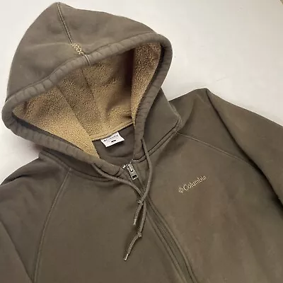 Columbia Full Zip Hoodie Sweatshirt Men’s L Fleece Lined Sherpa Hood Outdoors • $23.95