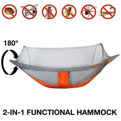 £8.35 • Buy Camping Hammock With Mosquito Net & Rain Cover Tent Tarp Waterproof Outdoor Mat