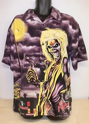 Iron Maiden Dragonfly Button Up Shirt (All Over Print) - Size Large • $88.41