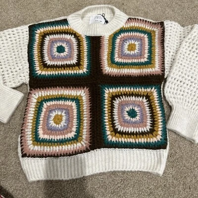 $7.99 • Buy Zara Girls Patchwork Design Sweater, Size 13/14