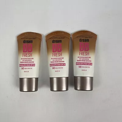 Maybelline Dream BB Fresh 140 Deep Sheer Tint Skin Hydrating Lot Of 3 Exp 08/23 • $13.49