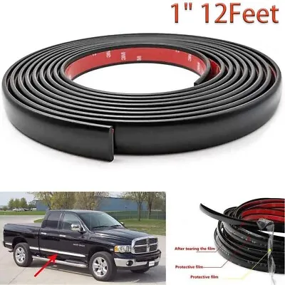 Black Car Molding Trim 1  25MM Door Side Bumper Tailgate Protector Strip 12FT • $9.99