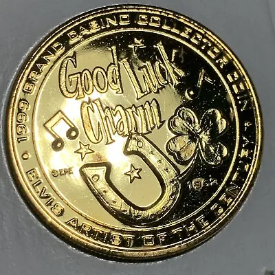 1999 Grand Casino Elvis Presley  Good Luck Charm   Gold Plated Collector's Coin • $12.33