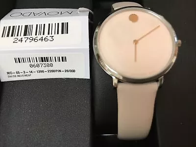 New MOVADO 24796462 Stainless Water Resistant Leather Band Rtl  $585 Swiss Made • $399