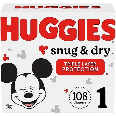 Huggies Snug & Dry Baby Disposable Diapers Super Pack - Size 1 - 108ct • $19.99