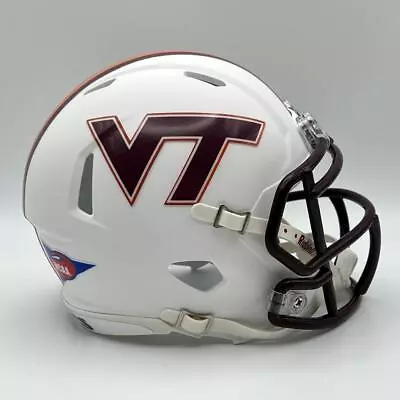 Virginia Tech Hokies CUSTOM Matte White Mini Football Helmet • $65