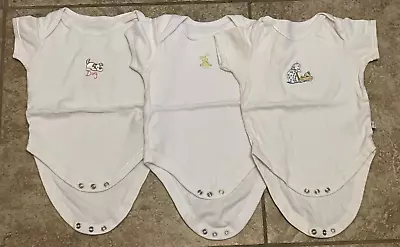 Three Unisex Baby Short Sleeve Onsies Bodysuits - Size 9-12 Months - Mothercare • $0.01