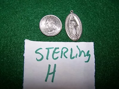 Vintage Sterling Silver Miraculous Medal Pendant 1830 Mary Pray For Us Catholic • $29.95