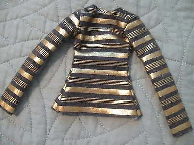 Ellowyne Wilde Prudence  Am I?  Long Sleeve Gold Striped Top • $25