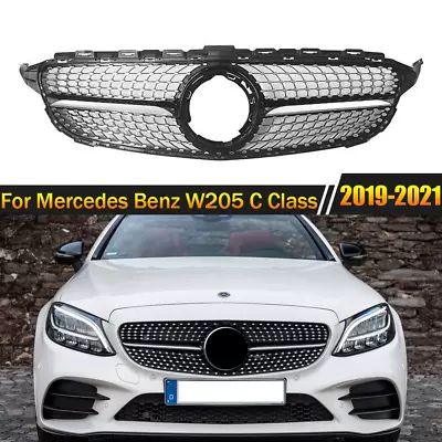 Dia-monds Front Grille For Mercedes Benz C-Class W205 2019-21 C250 C300 C43 AMG • $60.32