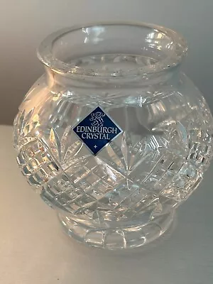 Edinburgh Crystal Small Posy Bowl Vase - Vintage - 11cm Tall & 11cm Wide - A51 • £10
