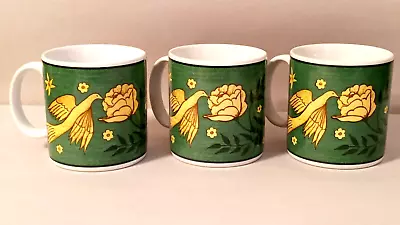 Brandon Rose Sakura Warren Kimble Brandon House Coffee Cups 3 Dove Bird Flower • $14