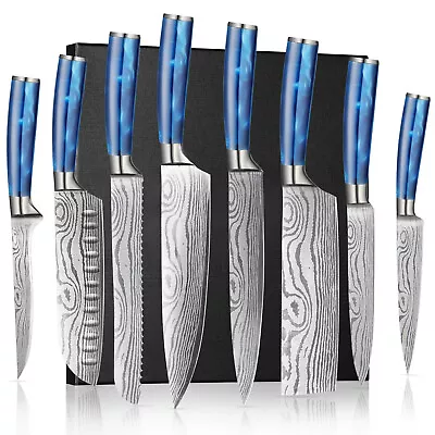 $89.04 • Buy Japanese Kitchen Chef's Knives Set High Carbon Steel Meat Cleaver Santoku Knife