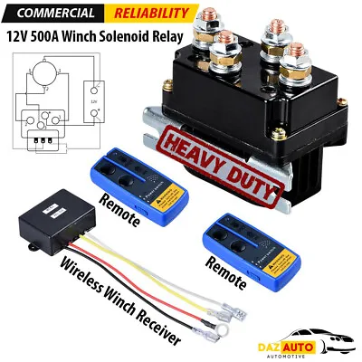 12000LB 12V 500A Winch Solenoid Relay Box W/ Wireless Remote Control Switch Kit • $50.98