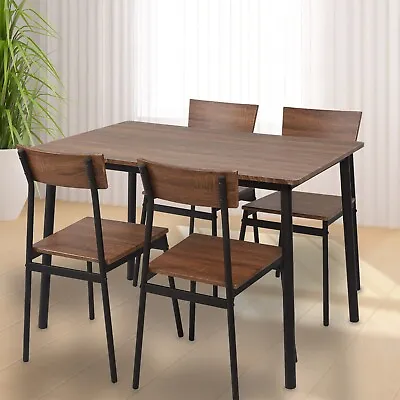 VILOBOS 5Pcs Dining Table Chair Set Wood Compact 4 Seat Kitchen Room Breakfast • $199.99