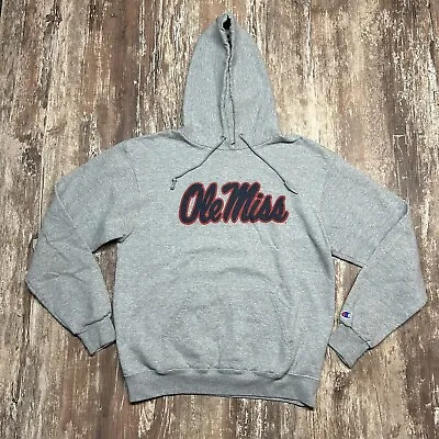 Champion University Of Mississippi Sweatshirt Men’s Medium Gray Ole Miss Sports • $32.97