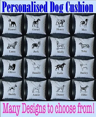 £9.99 • Buy PERSONALISED Dog Name Vintage Cushion Cover Printed 18 X18  Gift Pet