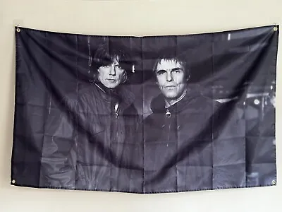 LIAM GALLAGHER & JOHN SQUIRES OASIS STONE ROSES POSTER FLAG - 5x3 FT - 48HR POST • £11.99