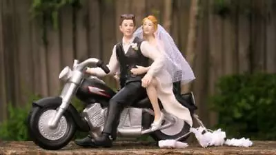 Motorcycle Biker Wedding Cake Topper By Magical Day  • $54.46