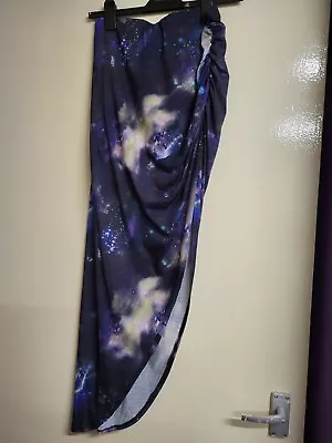 River Island Stretch Galaxy Print Skirt 12 • £10