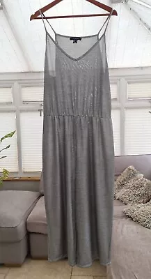 £7 • Buy Women's 3/4 Length Silver Jumpsuit Size 16