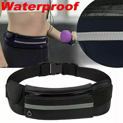 Zipped Sports Running Jogging Waist Travel Bum Bag Phone Keys Mobile Money Belt • £8.99