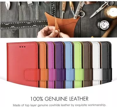 UK Real Genuine Leather Flip Wallet Stand Case Cover For IPhone 7/8 / SE 2020 • £5.19