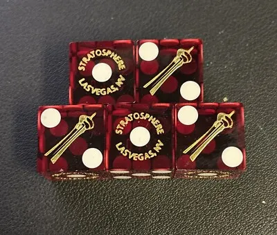 Lot Of 5 Stratosphere Las Vegas Casino Craps Dice Red Polished Matching Serial • $18.88