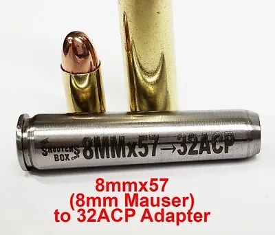 8mmx57 To 32ACP Caliber Adapter -Stainless - Free Case And Free Shipping! • $34.95