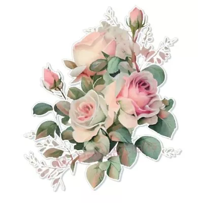 £3.99 • Buy Watercolour Rose Stickers - Decals - Transfers - Self Adhesive Vinyl Waterproof
