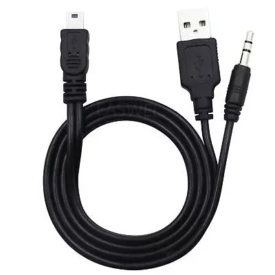 Mini USB To USB A + 3.5mm Jack Power Charger Cable Phone Audio Lead Speakers • $5.46