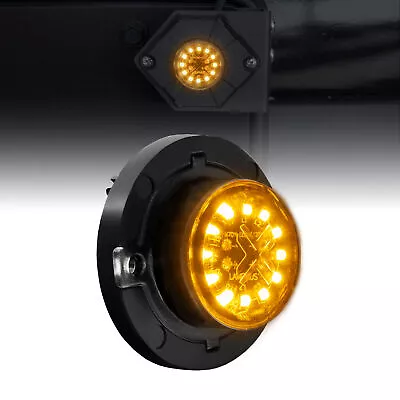 $49.99 • Buy Amber 12W LED Hideaway Strobe Light SAE Waterproof Police Tow Truck Grill
