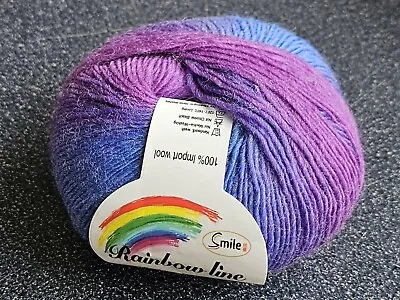 $11.25 • Buy 1 Ball Smile Rainbow Wool Yarn  50gm Very Soft 4ply Fingerling  #064 See Photos