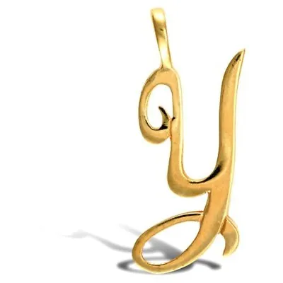 9ct Gold Initial Script Pendant Solid 9ct Gold Letter Initial 9ct Yellow Gold • £69.99