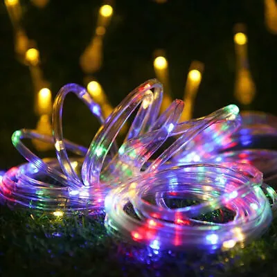 39FT 100LED Solar Rope String Lights Waterproof Tube Light Outdoor Garden Lamp • $13.49