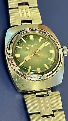 😍 Wostok Vostok Russian USSR Soviet Vintage Diver Watch Emerald Green • $50