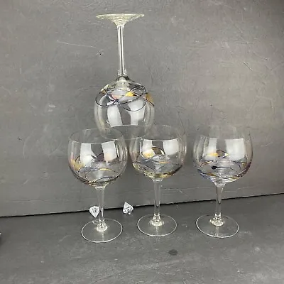 4 Artland Helios Balloon Wine Glasses 7.5  Multicolored Mint Condition • $69.78