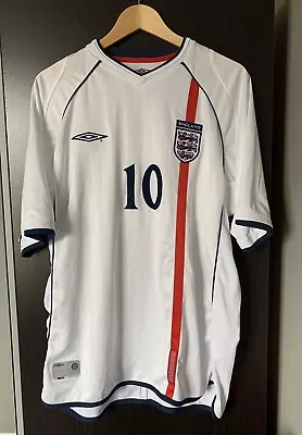 England 2002 Match Worn Player Issued Football Shirt CHOPRA + COA  • £120