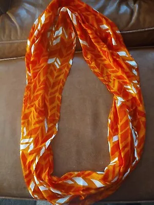 GORGEOUS Coldwater Creek  Infinity Scarf Orange Coral  & White • $15