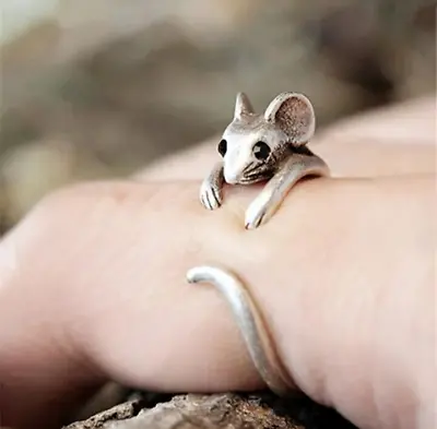 Ring For Women Girl's Cute Animal Ring Fashion Silver Color Mouse Shape • $14.99