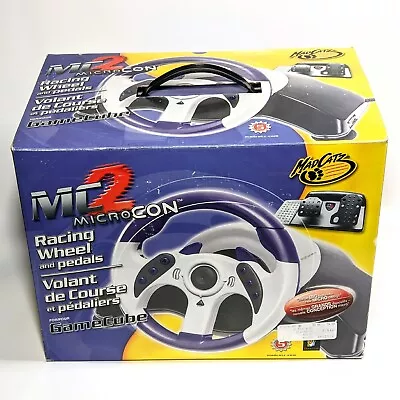 MC2 MicroCON Mad Catz Racing Wheel & Pedals Nintendo GameCube 5630 Purple/White • $129.99