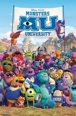 MONSTERS UNIVERSITY Movie Poster Art  DISNEY ANIMATION 22x34 Comm. Print # 5970 • $6.15