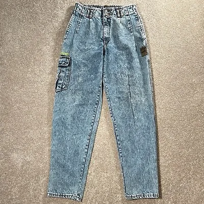 Vintage 80s Jordache Denim Stonewash Acid Wash High Waist Rise Mom Jeans 29x32 • $30.76