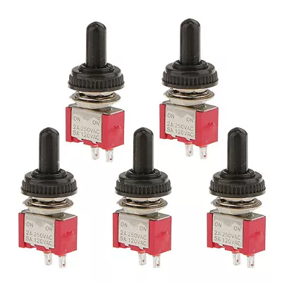  5 X On Off Toggle On/Off Mini Small + Cover 2P Micro Switch • $6.99