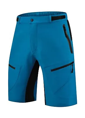 BALEAF Mens Cycling Shorts Loose Fit MTB Bike Shorts Water Ressistant Blue M • $7.99