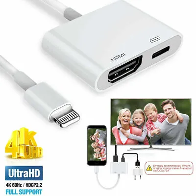 Apple IPhone Connect To HDMI TV AV Adapter For IPad Mini 5 Air 3 To Apple TV • $18.02