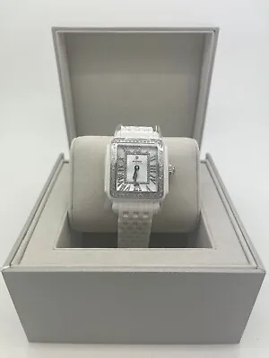 Michele Deco Madison 33mm White Ceramic Diamond Watch MWW06T000250 • $2995