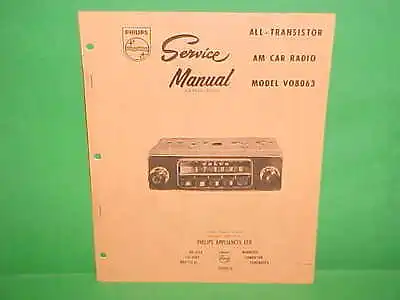 1966 Volvo Pv544 Sedan122s P1800 Sport Coupe Philips Am Radio Service Manual 66 • $19.99