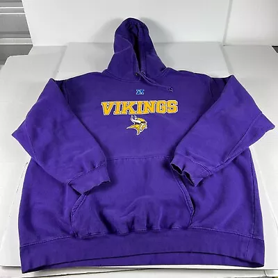 NFL Minnesota Vikings Sweatshirt Adult Extra Extra Large Purple Faded Hoodie • $34.99